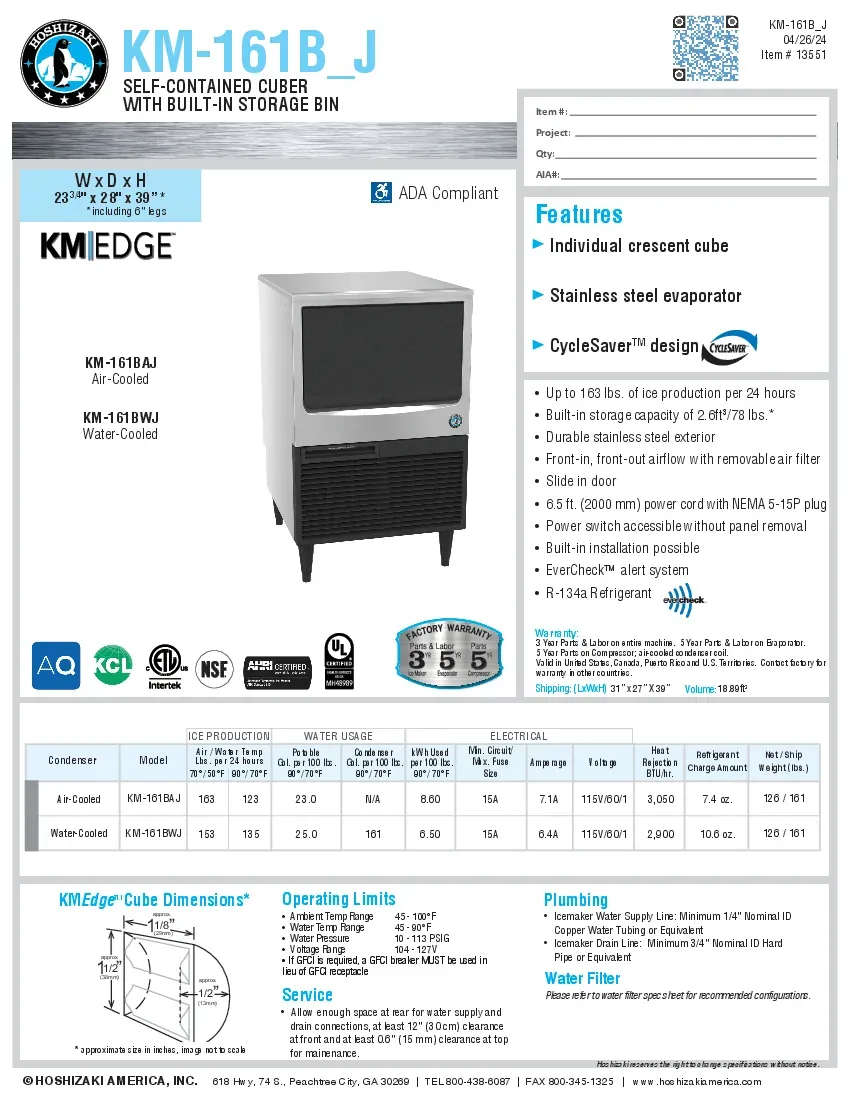 hoshizaki-km-161baj-ice-maker-with-bin-cube-style-specsheet-26041607taqt.pdf