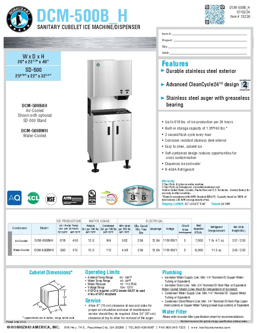 hoshizaki-dcm-500bwh-ice-maker-dispenser-nugget-style-specsheet-260416q6kd1x.pdf