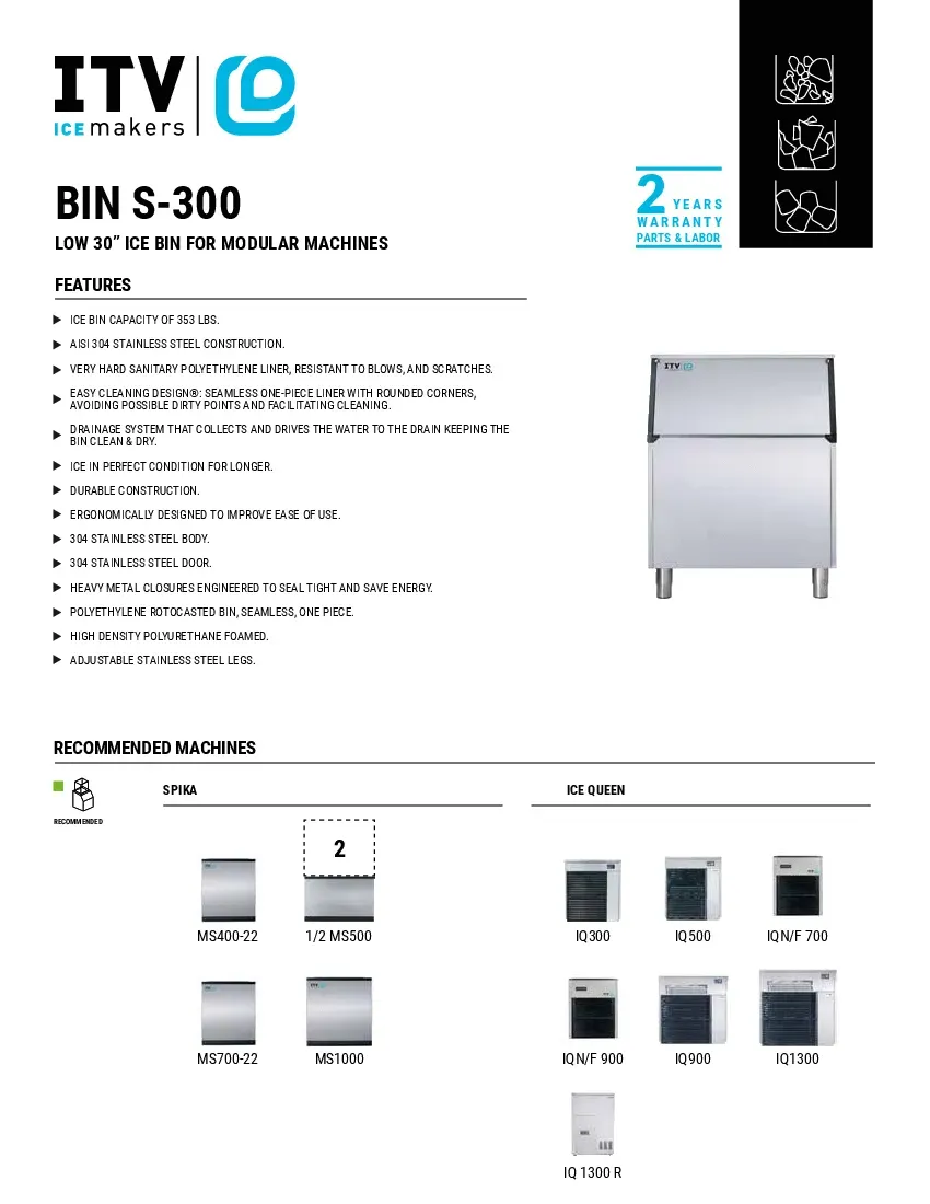 itv-ice-makers-s-300-ice-maker-ice-storage-bin-specsheet-260416det4q9.pdf