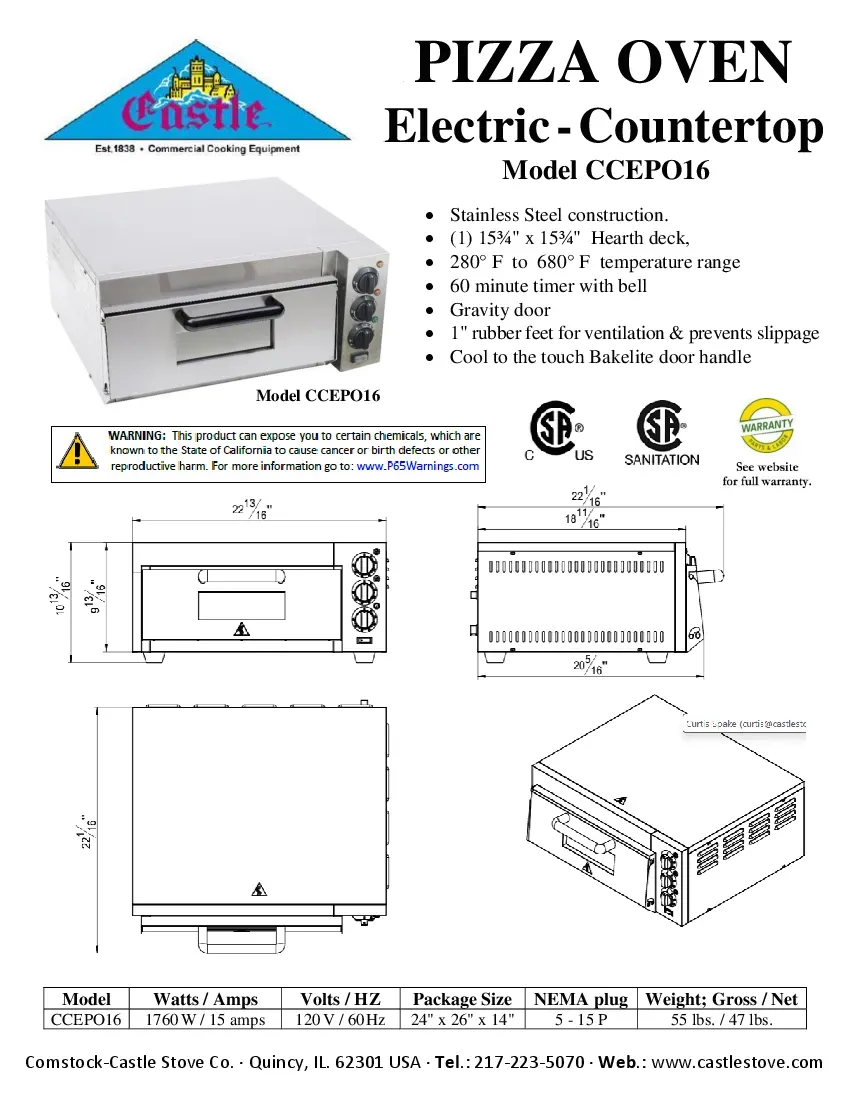 comstock-castle-ccepo16-pizza-bake-oven-countertop-electric-specsheet-260416v2fle1.pdf