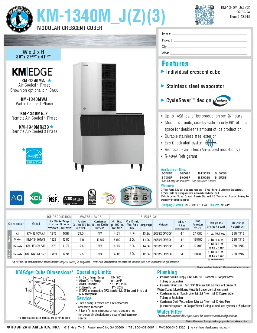 hoshizaki-km-1340mrjz3-ice-maker-cube-style-specsheet-260416cpswth.pdf