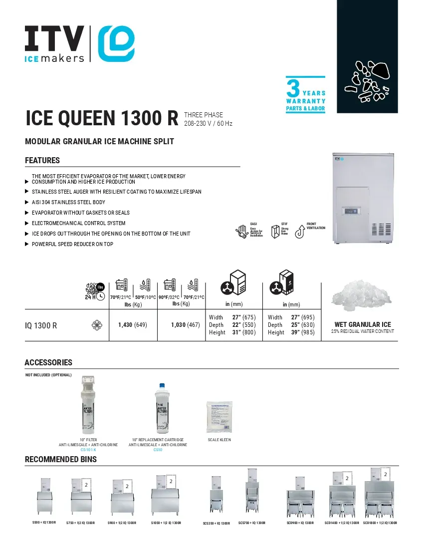 itv-ice-makers-iq-1300r-ice-maker-iq-split-low-side-remote-specsheet-2604169jfuoa.pdf