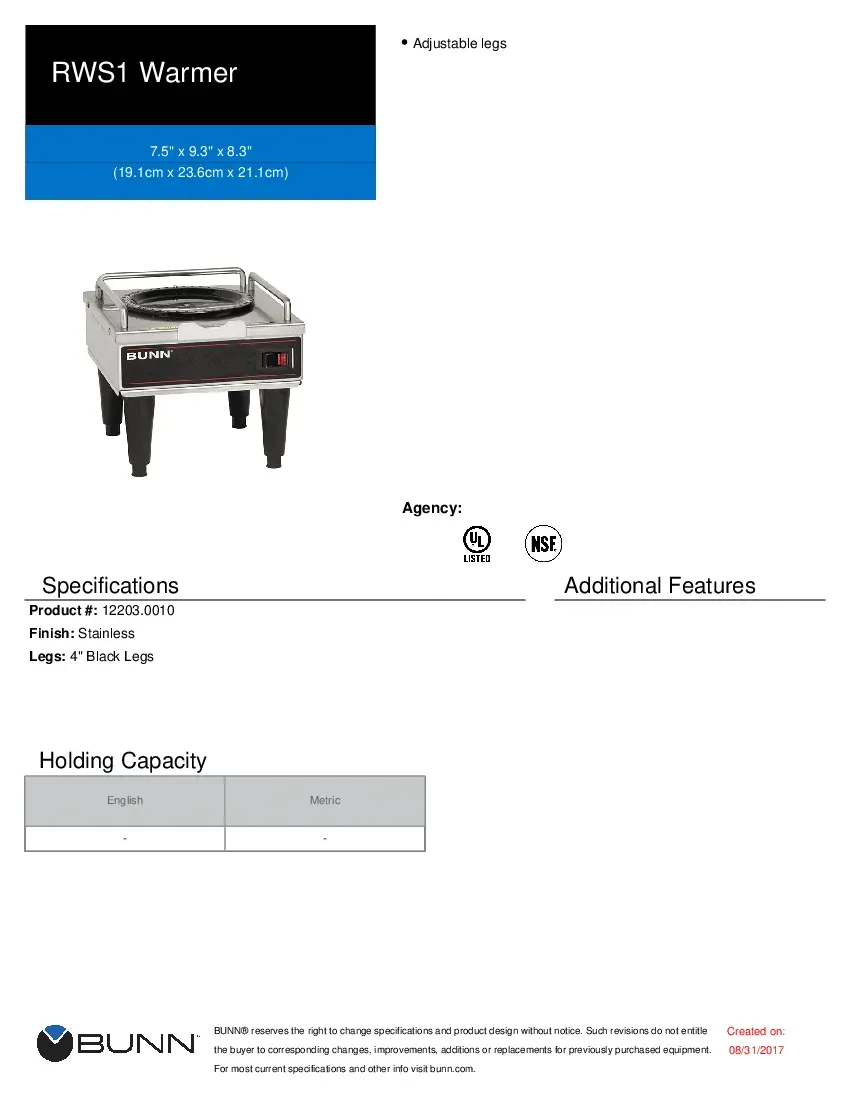 bunn-12203-0010-coffee-warmer-specsheet-2602220n3r8b.pdf