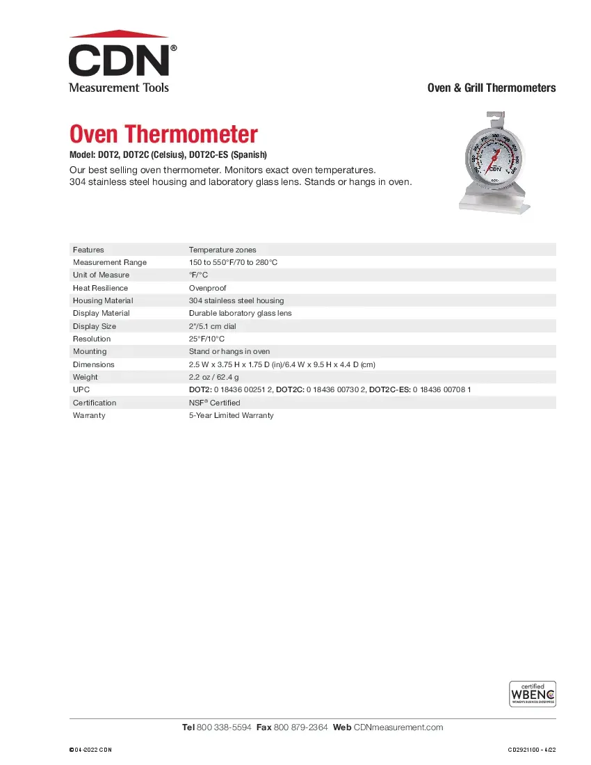 cdn-measurement-tools-dot2-thermometer-oven-150-550f-2-in-dial-w-temp-zones-260414d30faj.pdf