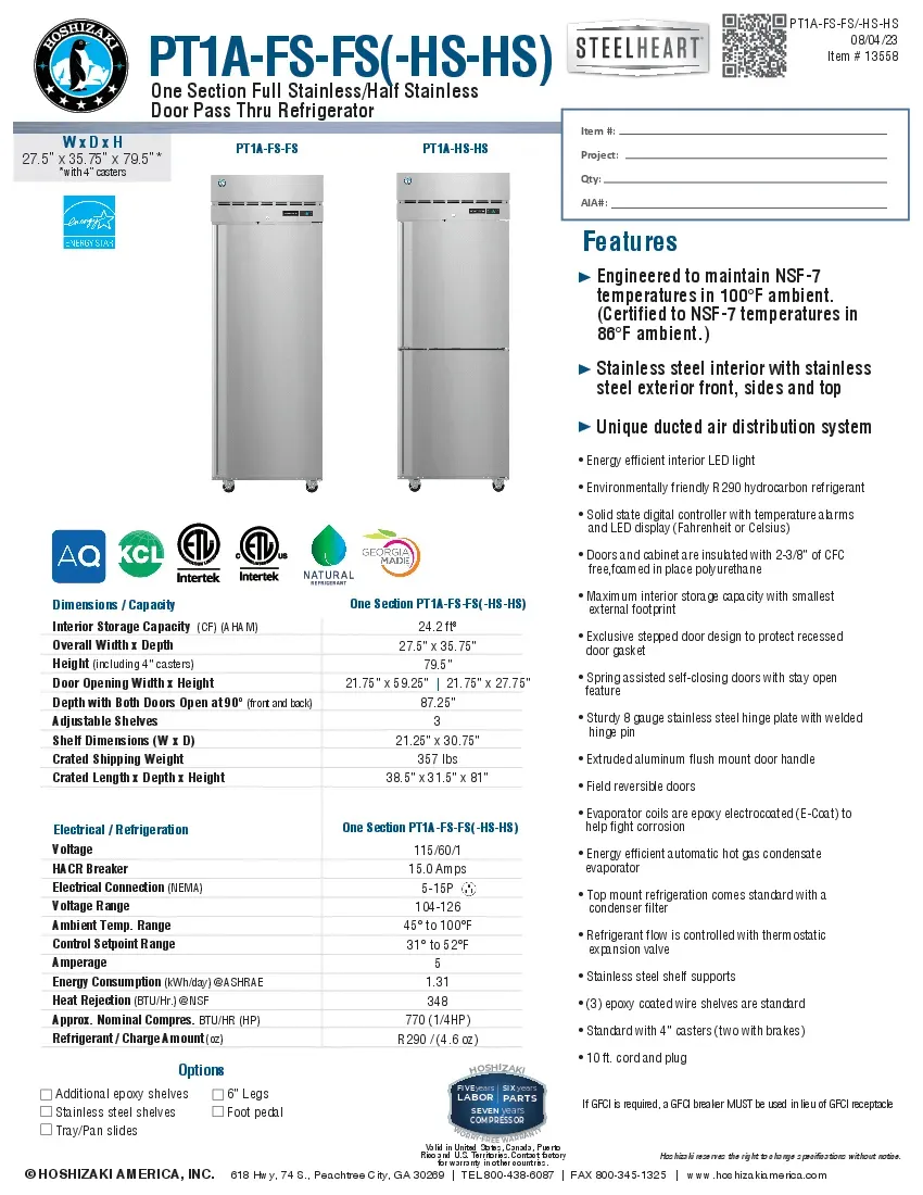 hoshizaki-pt1a-hs-hs-refrigerator-upright-pass-thru-specsheet-260416w99ku1.pdf