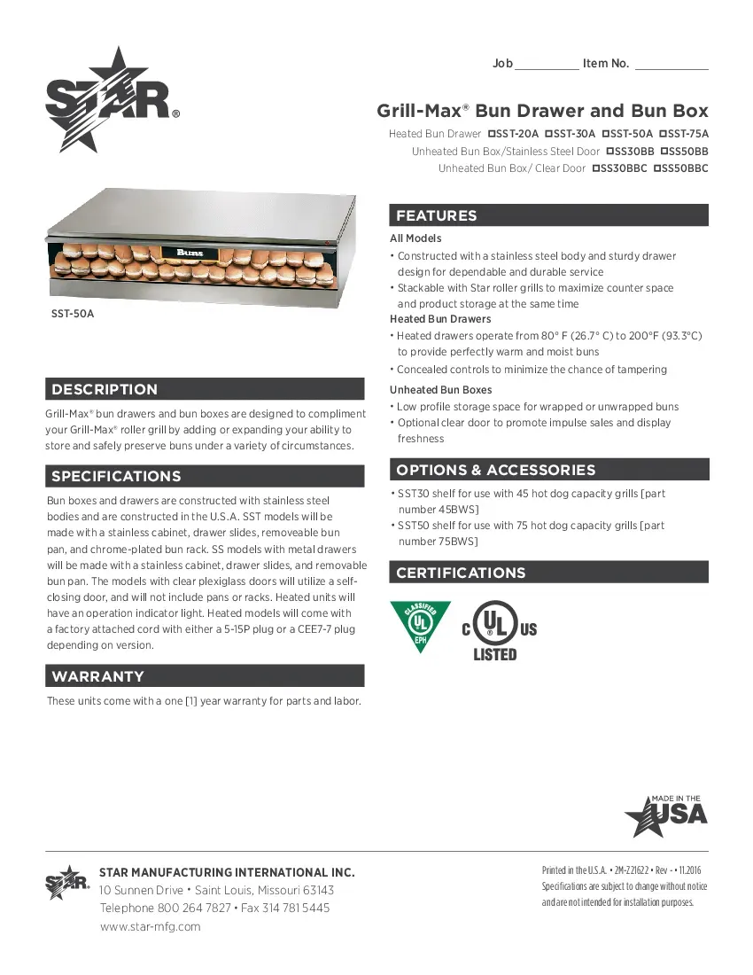 star-ss50bb-hot-dog-bun-box-specsheet-260426fdkww2.pdf