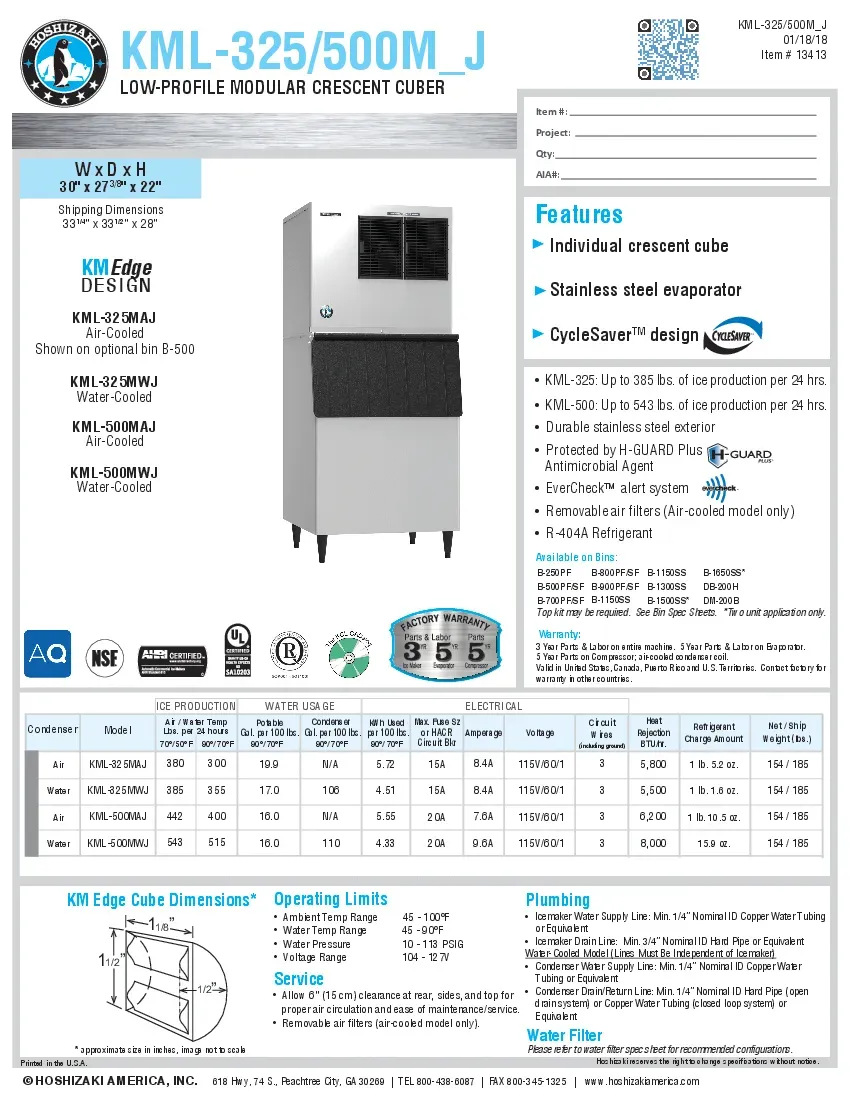 hoshizaki-kml-500maj-ice-maker-cube-style-specsheet-260416lotq7q.pdf