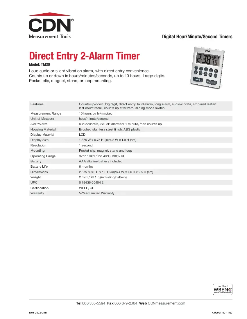 cdn-measurement-tools-tm30-timer-direct-entry-2-alarm-10-hours-by-hr-min-se-2604148zwi53.pdf