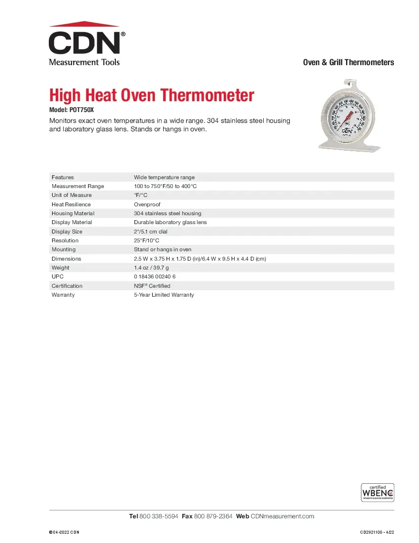 cdn-measurement-tools-pot750x-thermometer-high-heat-oven-100-750f-2-in-dial-260414x7wepn.pdf