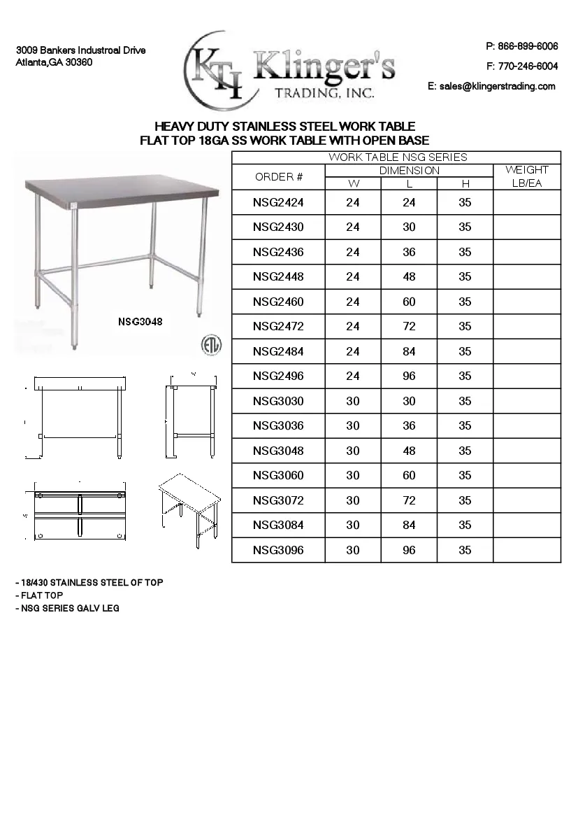 klingers-trading-nsg2424-work-table-24-27-stainless-steel-top-specsheet-2602229uj7dt.pdf
