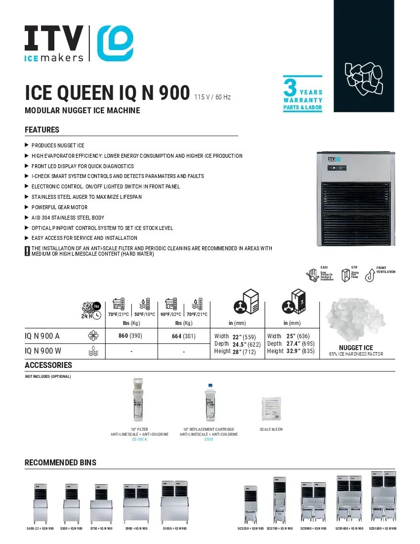 itv-ice-makers-iqn-900-ice-maker-iq-nuggets-specsheet-260416v27ym7.pdf