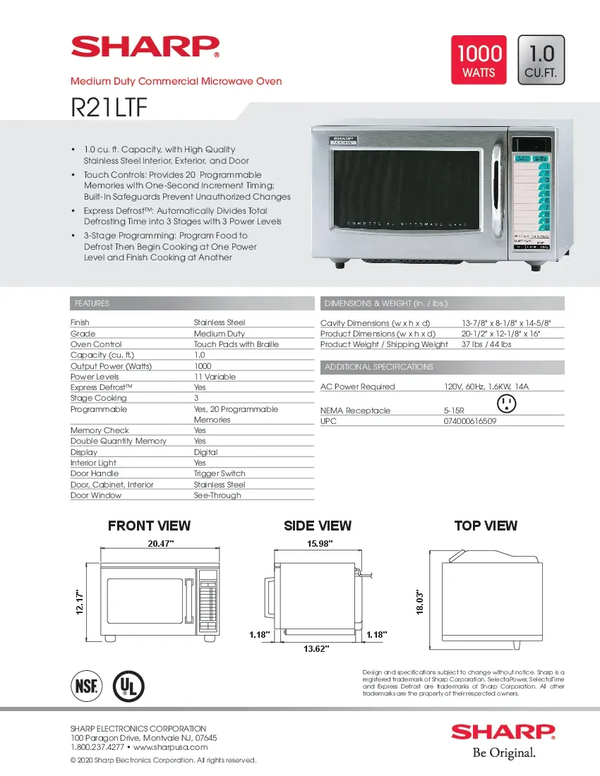 sharp-r21ltf-microwave-oven-120v-medium-duty-1000-watts-specsheet-26071027tsg9.pdf