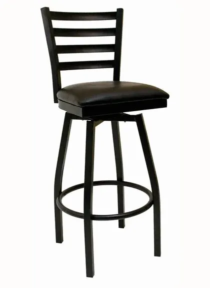 American Tables & Seating 77-BSS-BVS, Ladder Back, Metal Chair, Black