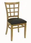 American Tables & Seating , 523-W-GR6, 9 Grid Back, Wood Chair, Upholstered, Cherry