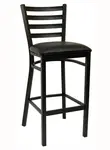 American Tables & Seating , 77-BS-BVS, Ladder Back, Metal Chair, Black
