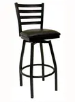 American Tables & Seating , 77-BSS-BVS, Ladder Back, Metal Chair, Black