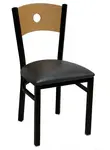 American Tables & Seating , 77A-SWS, Wood Back With Circle Cutout, Metal Chair