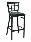 American Tables & Seating , 85-BS-GR5, Nine Grid Back , Metal Barstool