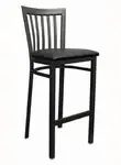 American Tables & Seating , 87-BS-BVS, Slat Back , Metal Barstool, Black