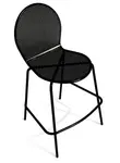 American Tables & Seating 94-BS, Mesh Round Back, Black Outdoor Barstool, With Footrest