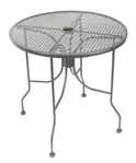 American Tables & Seating ALM30-GRY, Open Mesh top standard height outdoor table, Round