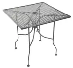 American Tables & Seating ALM3636-GRY, Open Mesh top standard height outdoor table, Square