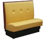 American Tables & Seating , QAS-42TB-3-TEC-N, Quick Ship Three Button Back Upholstered Booth w/ Both Top and End Caps