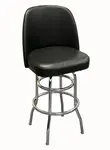 American Tables & Seating , SR-5J-ATT-BVS, Jumbo Seat & Chrome Double Ring Base, Swivel Barstool, Black