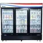 Atosa USA MCF8728GR, Black Exterior Glass Three (3) Door Merchandiser Freezer