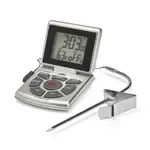 CDN Measurement Tools , DTTC-S, Thermometer, Probe Combo W/ Timer & Clock 14 - 392F 24 Hours By Hr/Min W/ Vessel Clip - Silver
