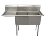 Serv-Ware D2CWP1818L-18, Sink, (2) Two Compartment