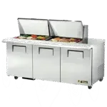 True Manufacturing TSSU-72-24M-B-ST-HC, Refrigerated Counter, Mega Top Sandwich / Salad Unit