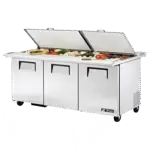 True Manufacturing TSSU-72-30M-B-DS-ST-HC, Refrigerated Counter, Mega Top Sandwich / Salad Unit